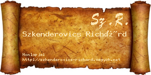 Szkenderovics Richárd névjegykártya