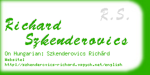 richard szkenderovics business card